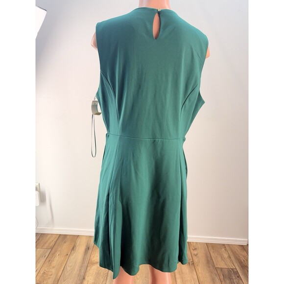 NEW Draper James Sleeveless Knot-Waist Midi Dress Black & Green Size XL Pockets - Picture 8 of 17
